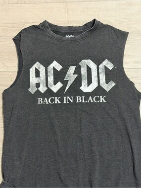 AC/DC Black Tee with White Logo Print